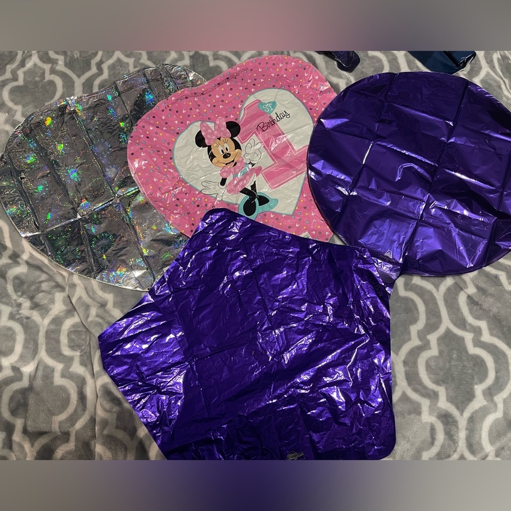 Minnie Mouse First Birthday helium Balloons, 18” assorted shapes, new